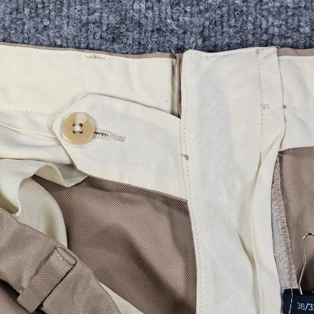 Vintage Polo Ralph Lauren Mens 36x31.5 Khaki Pleated Cuffed Chino Pants Y2K